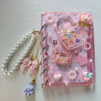 Girl Binder Notebook Cute A7 Princess Hand Ledger Cute Girl Binder Notebook Student Loose-leaf Notepad 200 puslapių
