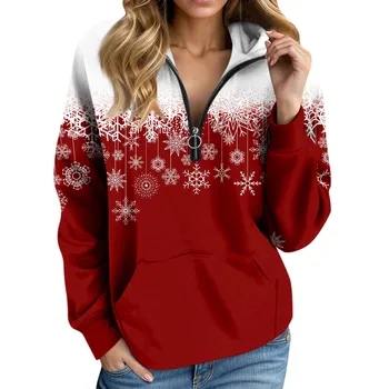 Gobtuvai Y2k Daily Hoodies Moteriškas megztinis Žiema 2023 Naujos ilgos rankovės Kalėdiniai spausdinti moteriški džemperiai Prabangūs džemperiai su gobtuvais