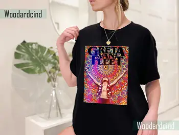 Greta Van Fleet, Greta Van Fleet marškinėliai, Greta Van Fleet Tour marškinėliai, Roko grupės marškinėliai, Josh Kiszka, Gvf marškinėliai