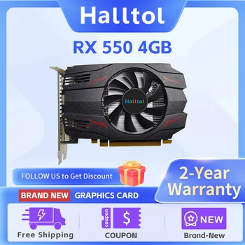 Halltol AMD RX 550 4GB Visiškai nauja vaizdo plokštė GPU GDDR5 RX550 4 GB žaidimų vaizdo stalinis kompiuteris HDMI DP DVI Prievadai