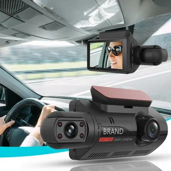 HD Automobilio vaizdo registratorius 2 objektyvas Paslėptas automobilio vairavimo prietaisų skydelis 3.0inch IPS fotoaparato įrašymo įrenginys Naktinio matymo G jutiklis Kilpos įrašymas Dvr