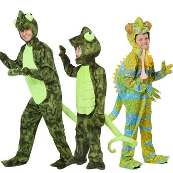Helovino kostiumas Vaikų dienos scenos spektaklis Gyvūnas Chameleonas Cosplay Roplių driežas Chameleono kostiumas