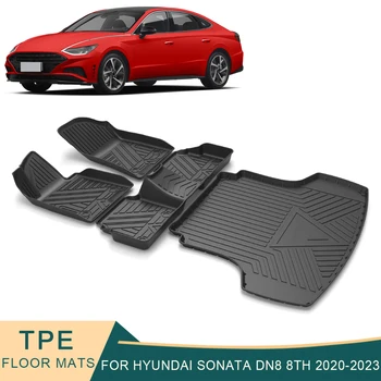Hyundai Sonata DN8 8th 2020-2023 automobilių grindų kilimėliai bet kokiu oru TPE pėdų kilimėliai bekvapiai trinkelių dėklų kilimėliai interjero aksesuarai