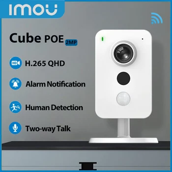 Imou stebėjimo kameros Cube PoE 2MP vidinis kūdikių monitorius Pagrindinis dvipusis pokalbis Žmogaus aptikimas Integruota mikrofono vaizdo stebėjimo mini kamera