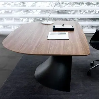 itališkas modernus rašomasis stalas paprastas medžio masyvo kompiuteris biuro prabangus prezidento stalas