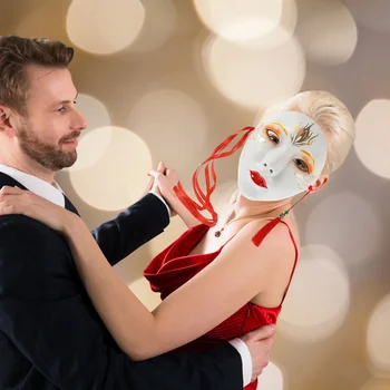 Japonų Kabuki kaukė Viso veido maskarado kaukė Venecijos kaukė Užgavėnių kaukė Helovino Cosplay kaukė Karnavalo vakarėlis Prom kostiumai