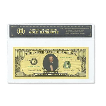JAV 11-ojo prezidento aukso banknotas Jamesas K. Polkas ir 