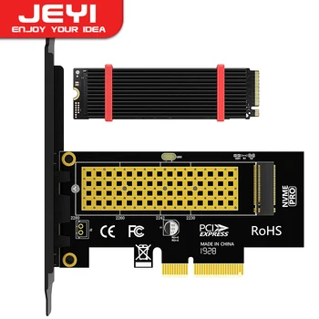 JEYI M.2 PCIe į NVMe adapteris su aliuminio radiatoriumi, 64Gbps PCIe4.0 X4 Gen4 NVMe M.2 išplėtimo kortelė, 2230/2242/2260/2280 M-raktas