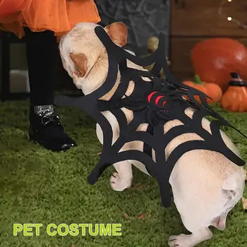 Juokingas Cosplay kostiumas šunims ir katėms, aukštas modeliavimas, apsirengimas, reguliuojami Helovino voratinkliai, naminių gyvūnėlių drabužiai