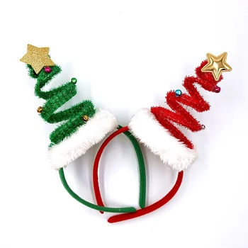 Kalėdų eglutės galvos juostos Raudona žalia Kalėdų eglutė Pavasario plaukų juosta Pasipuoškite plaukų juosta Linksmo Kalėdų dekoro Natalio Navidado dovanos 2023