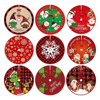 Kalėdų eglutės sijonai Kalėdų senelio snaigė Spausdintas Kalėdų eglutės dugno dekoro kilimėlis Linksmų kalėdinių namų vakarėlių reikmenų dekoracijos