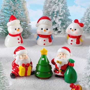 Kalėdų ornamento derva Miniatiūrinis mikro kraštovaizdžio stalo dekoravimas Briedis Kalėdų senelio ornamentas Kalėdų lėlių namelio dekoro žaislams