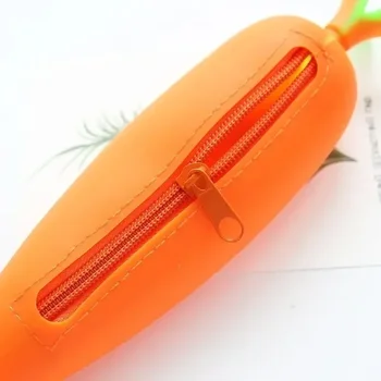 Kawaii duonos formos silikoninis morkų rašiklio dėklas Didelės talpos juokingas individualus krepšys vaikams dovanų mokyklos mieli kanceliariniai reikmenys
