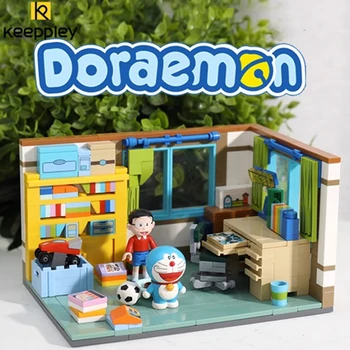 Keeppley Doraemon statybiniai blokai Nobita Nobi kambario modelis vaikų žaislai kawaii gimtadienio dovana kawaii anime periferiniai įrenginiai