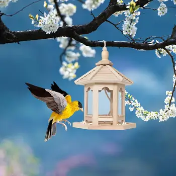 Kiemo sodo langas Pakabinami ornamentai Medinis paukštidė Paukščių tiektuvas Surinkite Kolibrių tiektuvą Priedai Sodo reikmenys