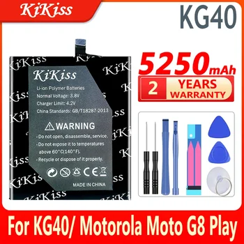 KiKiss Aukštos kokybės 5250mAh KG40 baterija, skirta Motorola Moto One Macro G8 Play G8Play One Macro Dual SIM XT2015-2 XT2016-1 XT20162