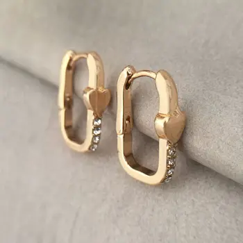 Kubinis cirkonis Apvalus žavesys Aukso spalvos auskarai Madingi minimalistinės mados neperšlampami papuošalai Moterų dovana