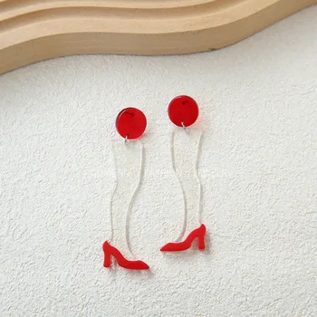 Kūrybingi akriliniai aukštakulniai bateliai Skaidrūs kojų auskarai Personalizuoti Įdomūs alternatyvūs auskarai, tinkami moterims Dovanoti