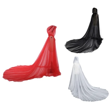 L5YA vakarėlio mantijos apranga suknelė suknelė Pončo dovana moterims su gobtuvu tinklelis Helovino kyšulys