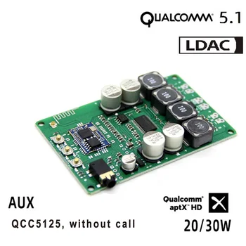 LDAC BT5.1 Qualcomm QCC5125 be nuostolių viso formato dekodavimas AUX įvesties APTXHD galios stiprintuvo plokštė 2x30W