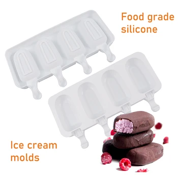 Ledų formos Silikoninės maisto kokybės ledo pop kubo popsicle pelėsiai su lazdelėmis Desertas 