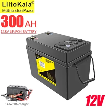 LiitoKala 12V 300Ah LiFePO4 baterija 12.8V Galia RV kemperiams Golfo krepšelis Bekelės bekelės saulės vėjas, QC3.0 C tipo USB išvestis
