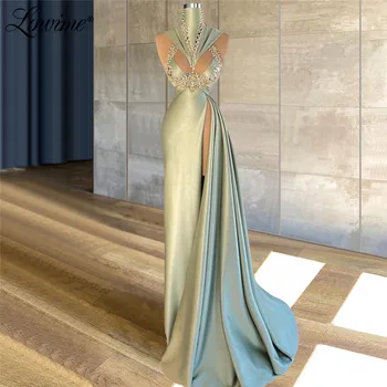 Lowime Crystals Undinėlė Ilga vakarėlio suknelė 2021 Individualūs chalatai De Soiree Longue vakariniai chalatai Iškirptos seksualios prom suknelės Vestidos