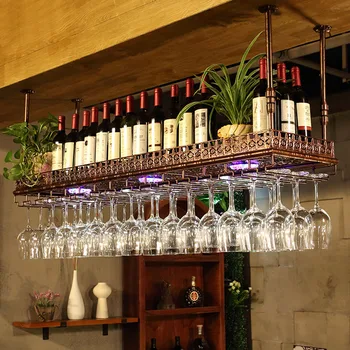 Lubos Pakabinamas vyno stovas Aukštyn kojom Laikikliai Vestuvinės stiklinės taurės vitrina Restoranas Vyno spintelė Mobilus Kast Boutique baldai