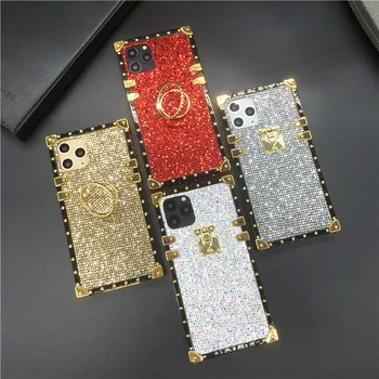 Luxury Bling Glitter Cover Soft Square Phone Case for huawei Mate 30 PRO Mate 40 P30 Lite P40 Enjoy 20 Honor 50 PRO 60 Y9 Y6P