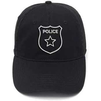 Lyprerazy policijos ženklelis Išskalbta medvilnė Reguliuojami vyrai Moterys Unisex Hip Hop Cool Flock spausdinimas Beisbolo kepuraitė
