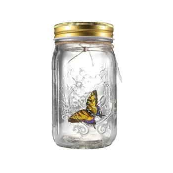 M-agic Skraidantis drugelis Jar LED lempos stiklas Ma-son J-ar modeliavimas Animuotas drugelis Musė Vabzdžių kolekcionavimas Butelis Namų dekoras