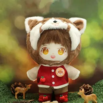 Madingi lėlių drabužiai Aukštos kokybės 3 stiliai Mini lėlių švarko kelnės Panda Fruit Kepurė 20cm Medvilninė lėlė/1/12 Lėlės