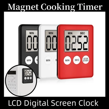 Magnetas Maisto gaminimo laikmatis Virtuvės atgalinės atskaitos laikmatis Plastikinis LCD skaitmeninis ekrano laikrodis Skaitmeninis virtuvės laikmatis Namų virtuvės reikmenys