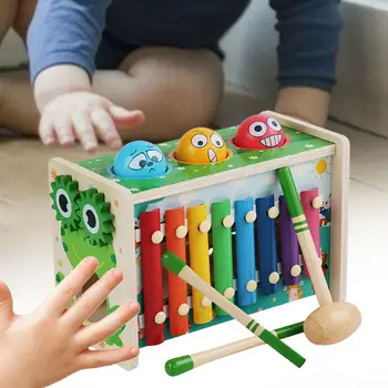 Mediniai Montessori žaislai Plaktukas Pounding Žaislas vaikams Vakarėlių žaislai Mažyliai