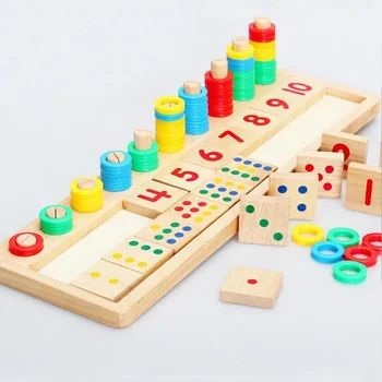 Mediniai žaislai Abacus Soroba Vaikai Montessori Švietimas Kūdikių žaidimai Matematika Vaivorykštė Logaritminė matematika Žaislai Užimta lenta 2-3-5 metai