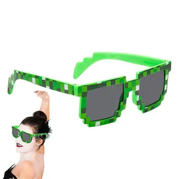 Meme akiniai 8 bitų pikselių akiniai nuo saulės vakarėlis Akiniai nuo saulės pikselių akiniai Kalnakasių vakarėlis Palankiai vertina nuotraukų rekvizitus Akiniai Akiniai mergaitėms
