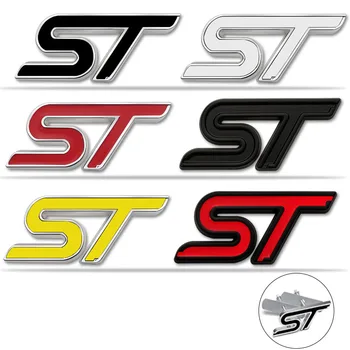 Metalinis lipdukas ST grotelių emblema Papuošimo galinės bagažinės lipdukai Ford Fiesta EcoSport Escort focus Shelby Edge Ecosport Kuga