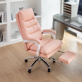 Miegamasis Rožinė biuro kėdė Žaidimai Pagrindinis Mergaitė Riedanti koja Poilsis Odinės kėdės Grindys Darbinė ranka Chaise De Bureau Biuro baldai
