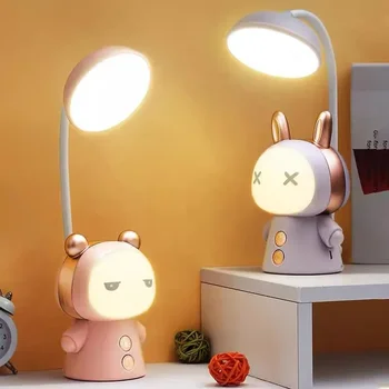 Miela LED stalinė lempa Nešiojama naktinė naktinė lemputė USB įkraunama pritemdoma studijų stalinė lempa skaitymo darbui Vaikų gimtadienio dovana