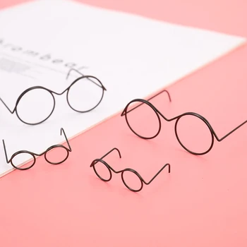 Mielos apvalių akinių rėmelių lėlės Mada Retro akiniai be lęšio Mini žaisliniai akiniai Lėlių akiniai Lėlių persirengimo reikmenys
