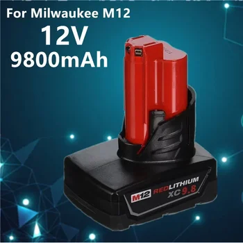 Milwaukee 12V 9,8 Ah lithium-batterie, kompatibel mit Milwaukee 12V akumuliatorinė galia werkzeuge 48-11-2420 48-11-2440 48-11-2402