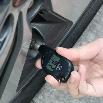 Mini LCD skaitmeninis padangų slėgio matuoklis TPMS įrankiai Automobilių dviračio variklis Padangų slėgio testeris Oro slėgio tikrinimo adapteris
