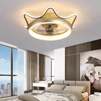Moderni išmani LED lubų ventiliatoriaus lempa su nuotolinio valdymo pultu Reguliuojamas vėjo greitis Pritemdoma lubų šviesa Svetainės miegamajame