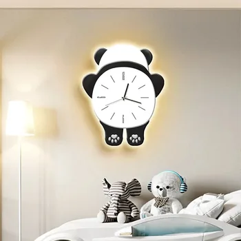 modernus LED panda rašto sieninis laikrodis, dekoratyvinis dažymo sieninis šviestuvas - nepažymėtas dekoras namams ir restoranui