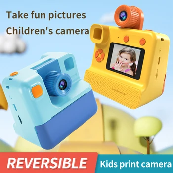 Momentinio spausdinimo kamera 1080P HD be rašalo 180°Flip objektyvo nuotrauka Terminis spausdinimas HD momentinis spausdinimas skaitmeninis vaikų fotoaparatas