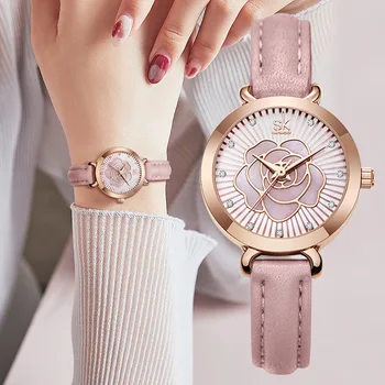 Moteriški laikrodžiai moteriški nišiniai aukščiausios klasės trimatis rožių diržo rankinis laikrodis moteriškas kvarcinis laikrodis tiesioginė transliacija 0148
