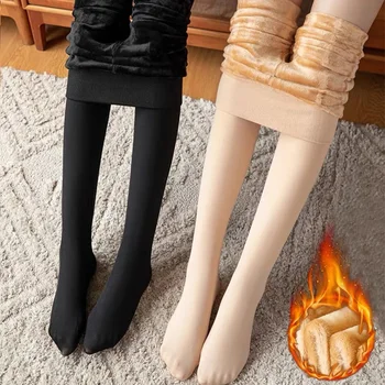 Moterys sutirština termines kojines Seksualios žieminės šiltos aksominės pėdkelnės Didelis juosmens elastingumas Antblauzdžiai Plonos pėdkelnės Moteriški gatvės drabužiai
