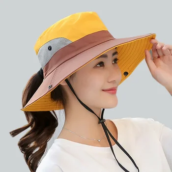 Moterys Vasarinė kibirinė kepurė Žvejybos kepurės Elegantiškos kasdienės plačios kraštinės kepurės apsauga nuo saulės Karšto žvejo priedai