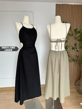 Moterų dizainas Jausmas Grynas noras Be juosmens dirželis INS Europietiško ir amerikietiško stiliaus aukštos kokybės aštri mergina suknelė