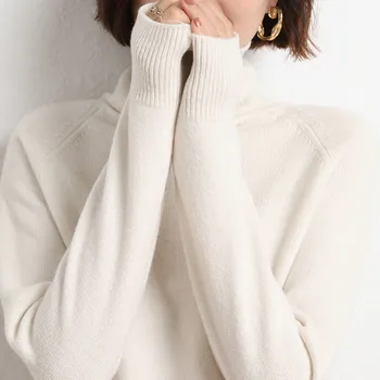 Moterų vėžlių kaklo trikotažas Kvėpuojantis ilgomis rankovėmis Trikotažas rudens žiemos kasdieniam dėvėjimui